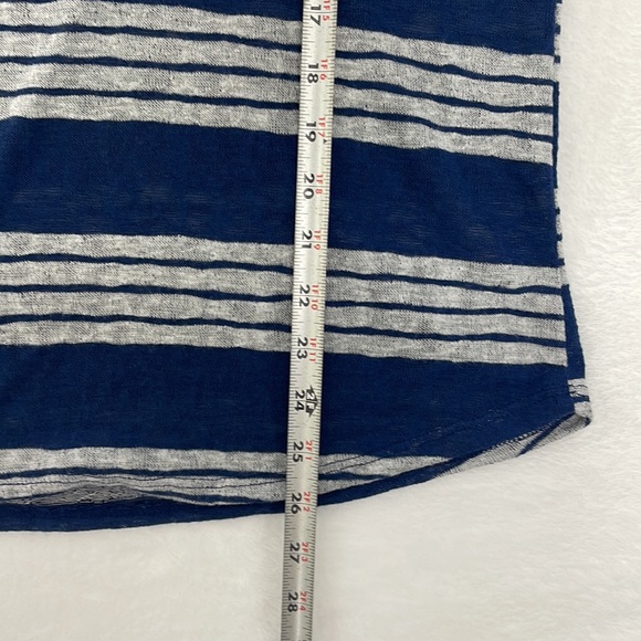 BKE Semi-Sheer Navy Striped Short Sleeve Pocket Shirt sz Medium - Picture 6 of 6